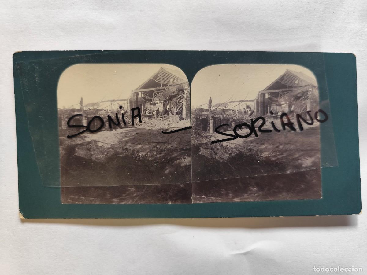 Fotograf&iacute;a antigua: VALENCIA. RIADA DEL A&Ntilde;O 1897 - FOTOGRAFIA ESTEREOSCOPICA CARTON