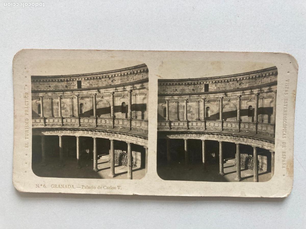 Fotograf&iacute;a antigua: VISTA ESTEREOSCOPICA, GRANADA N&ordm;6. PALACIO DE CARLOS V.