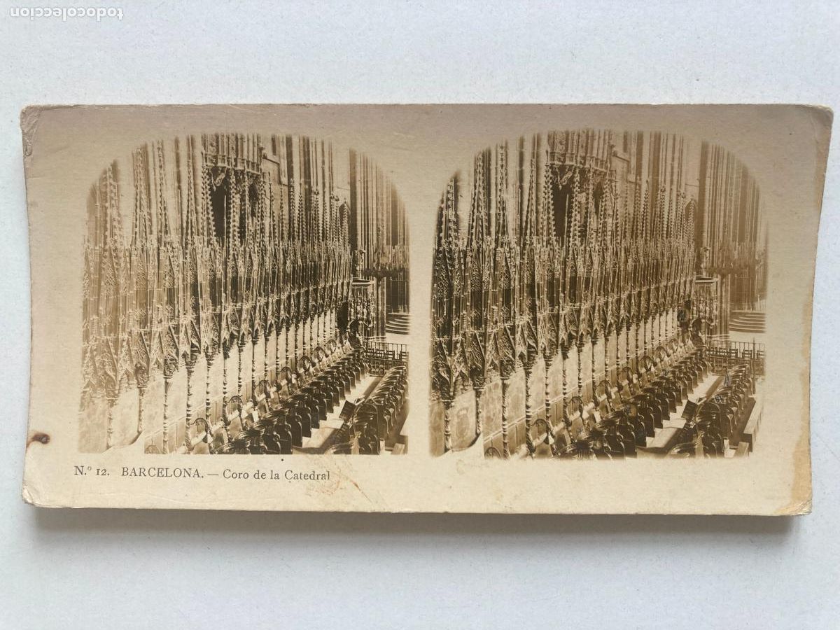 Fotograf&iacute;a antigua: VISTA ESTEREOSCOPICA, BARCELONA N&ordm;12. CORO DE LA CATEDRAL.
