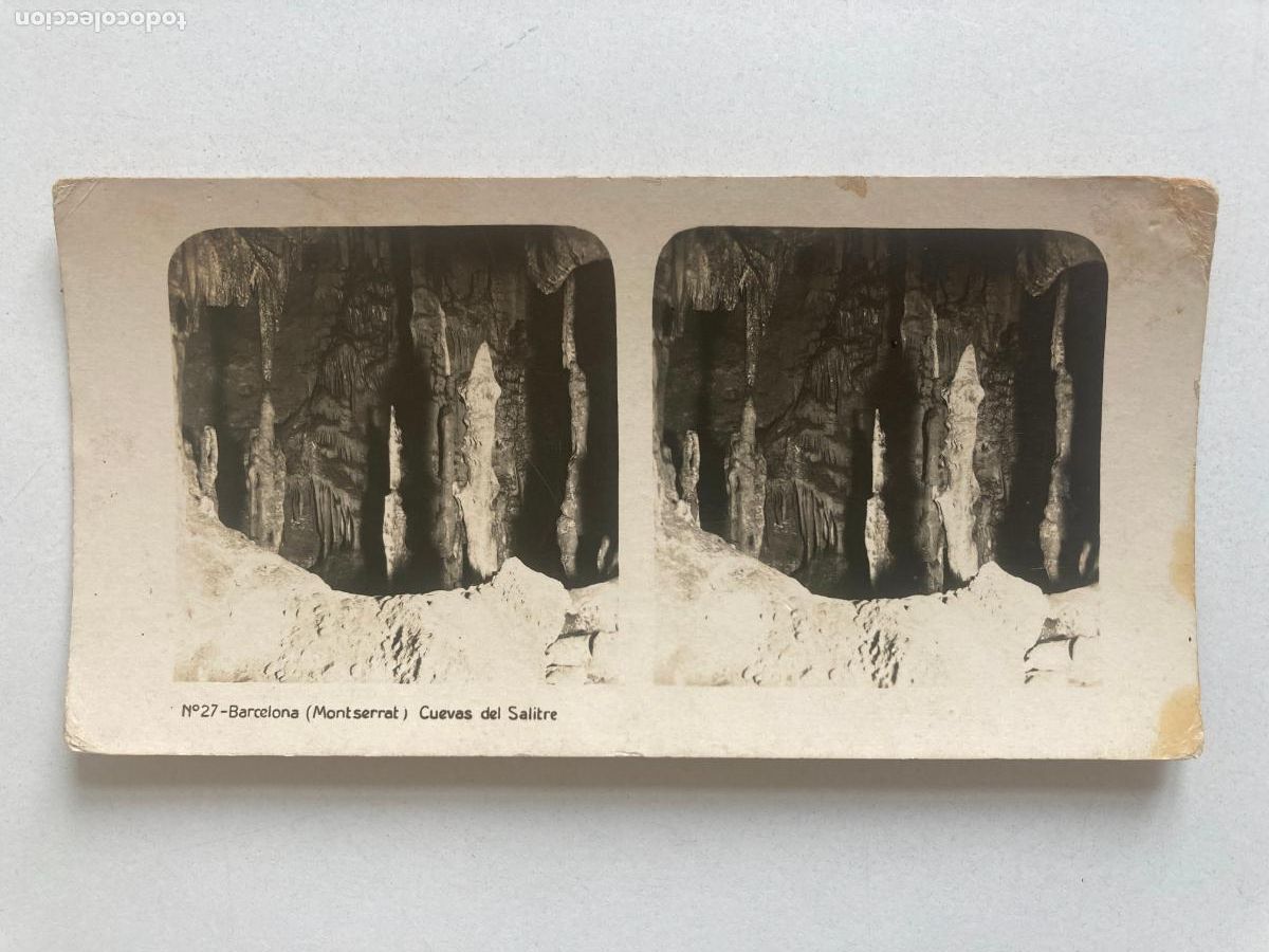 Fotograf&iacute;a antigua: VISTA ESTEREOSCOPICA, BARCELONA N&ordm;27. MONTSERRAT, CUEVAS DEL SALITRE.