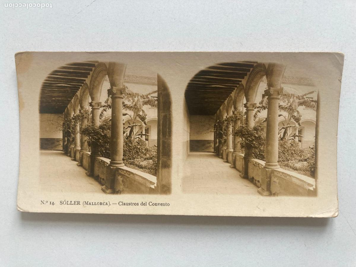 Fotograf&iacute;a antigua: VISTA ESTEREOSCOPICA, MALLORCA N&ordm;14. S&Oacute;LLER, CLAUSTROS DEL CONVENTO