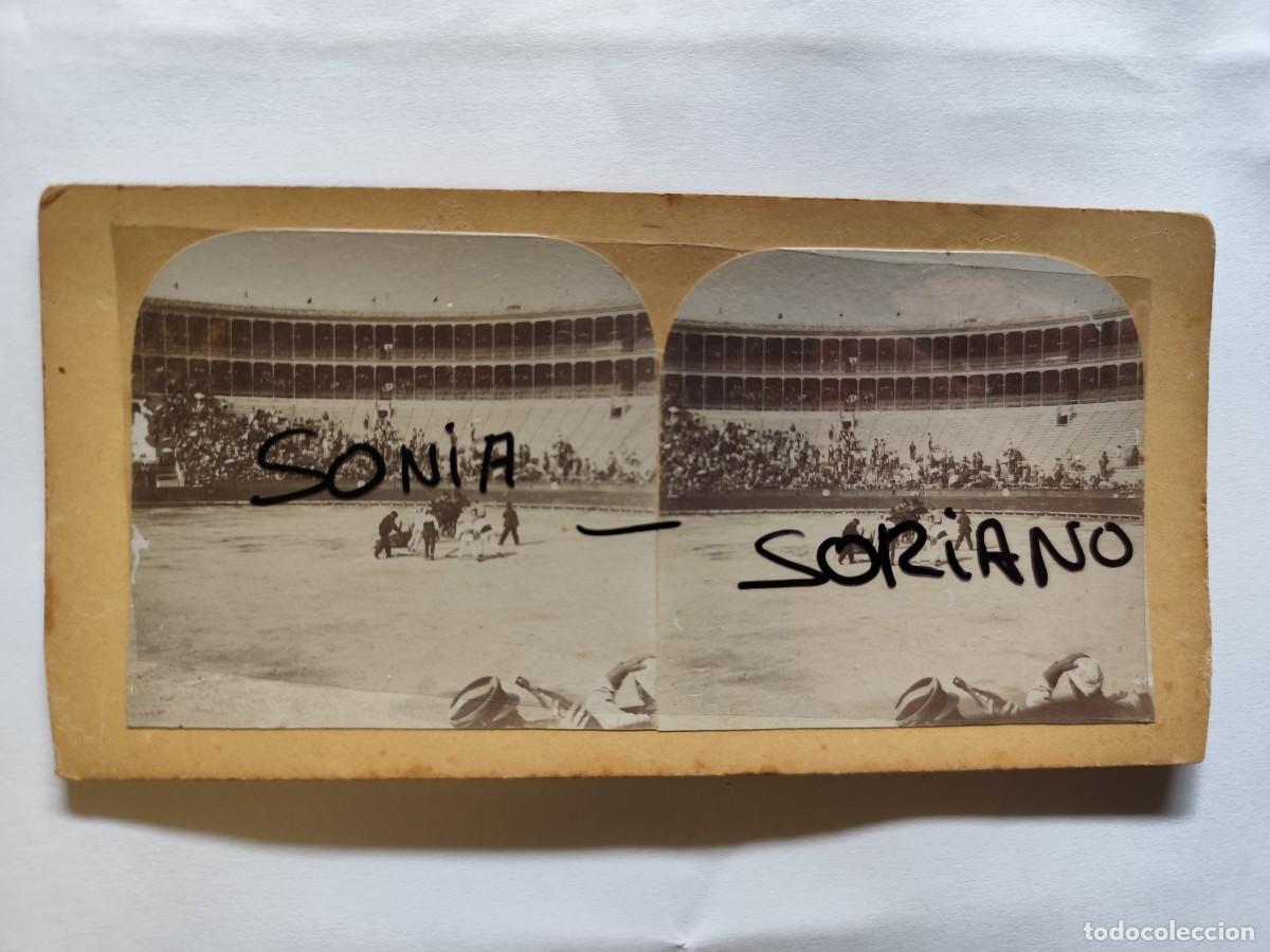 Fotograf&iacute;a antigua: VALENCIA. ESTEREOSCOPICA CORRIDA TOROS ARRASTRE. PRINCIPIO 1900