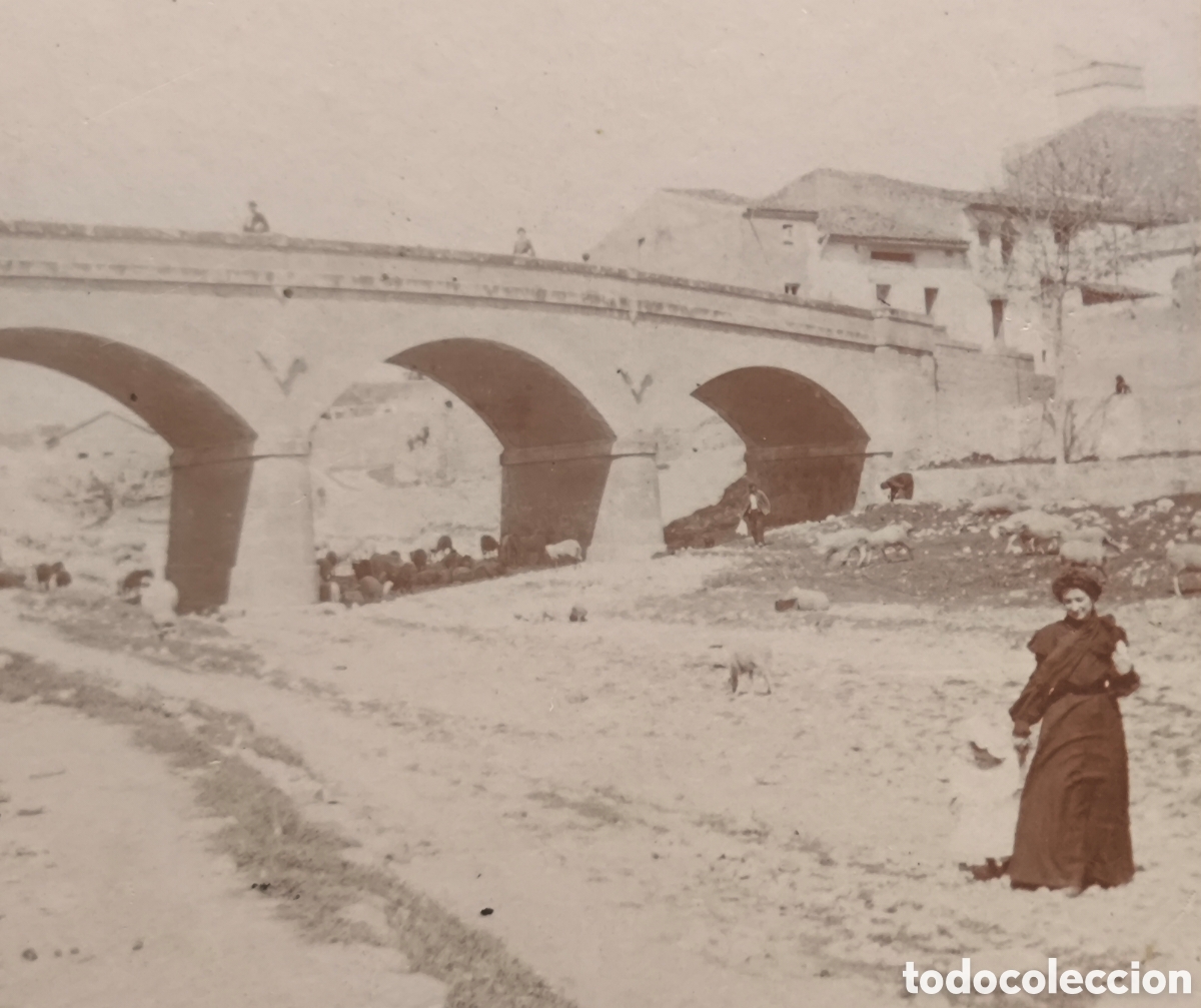 Fotograf&iacute;a antigua: EL VENDRELL PONT DE FRAN&Ccedil;A RIERA LA BISBAL FOTOGRAF&Iacute;A ESTEREOSC&Oacute;PICA C. 1900