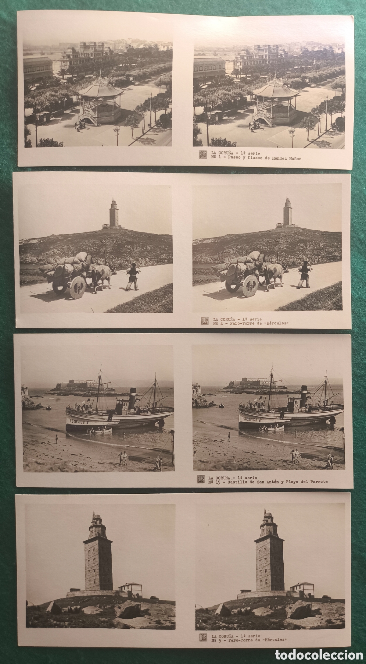 Fotograf&iacute;a antigua: A CORU&Ntilde;A FOTOGRAF&Iacute;A ESTEREOSC&Oacute;PICA LOTE 4 ED. RELLEV GALICIA C. 1925