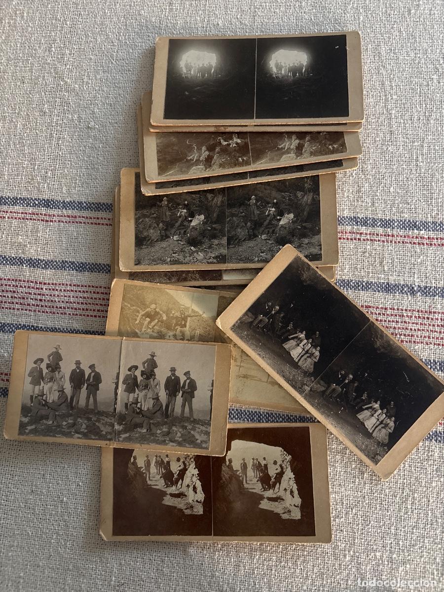 Fotograf&iacute;a antigua: Lote de 14 fotos estereosc&oacute;picas familia Giner de los R&iacute;os