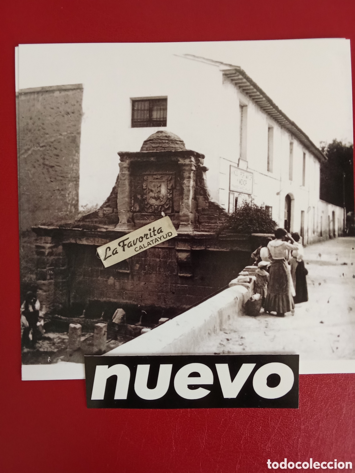 Fotograf&iacute;a antigua: Copia de original de cristal Estereosc&oacute;pica ,CALATAYUD Fuente de Ocho Ca&ntilde;os n&ordm;2 C.1900 An&oacute;nimo