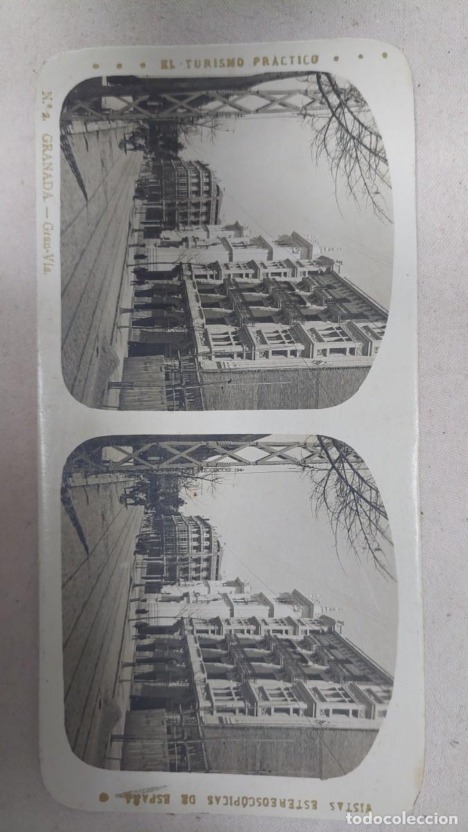 Fotograf&iacute;a antigua: Fotograf&iacute;a estereoscopica Granada Gran via