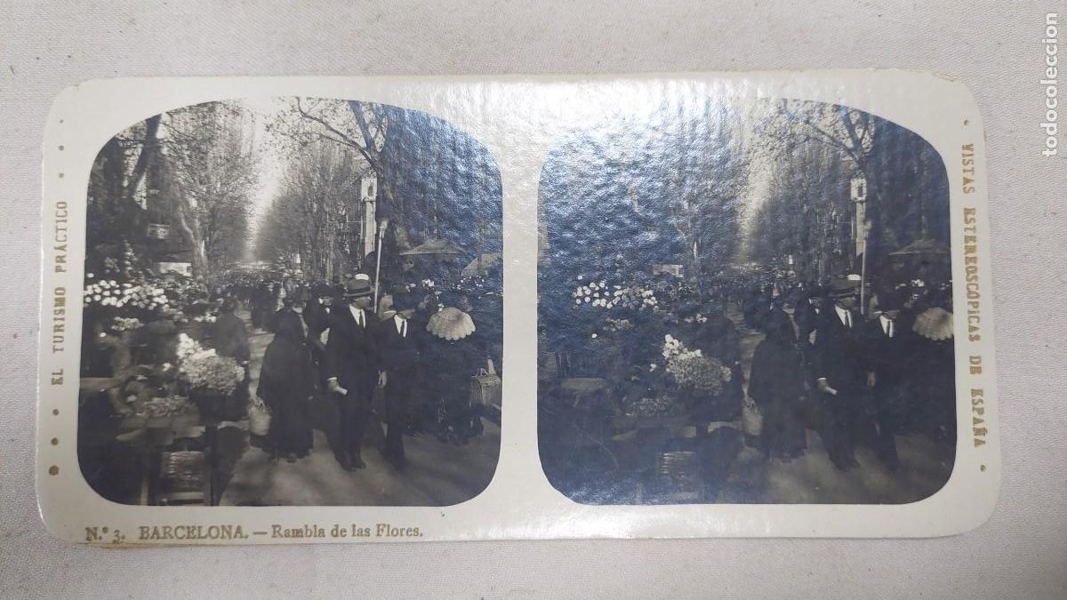 Antique Photography: Fotograf&iacute;a estereoscopica Barcelona Rambla de las Flores