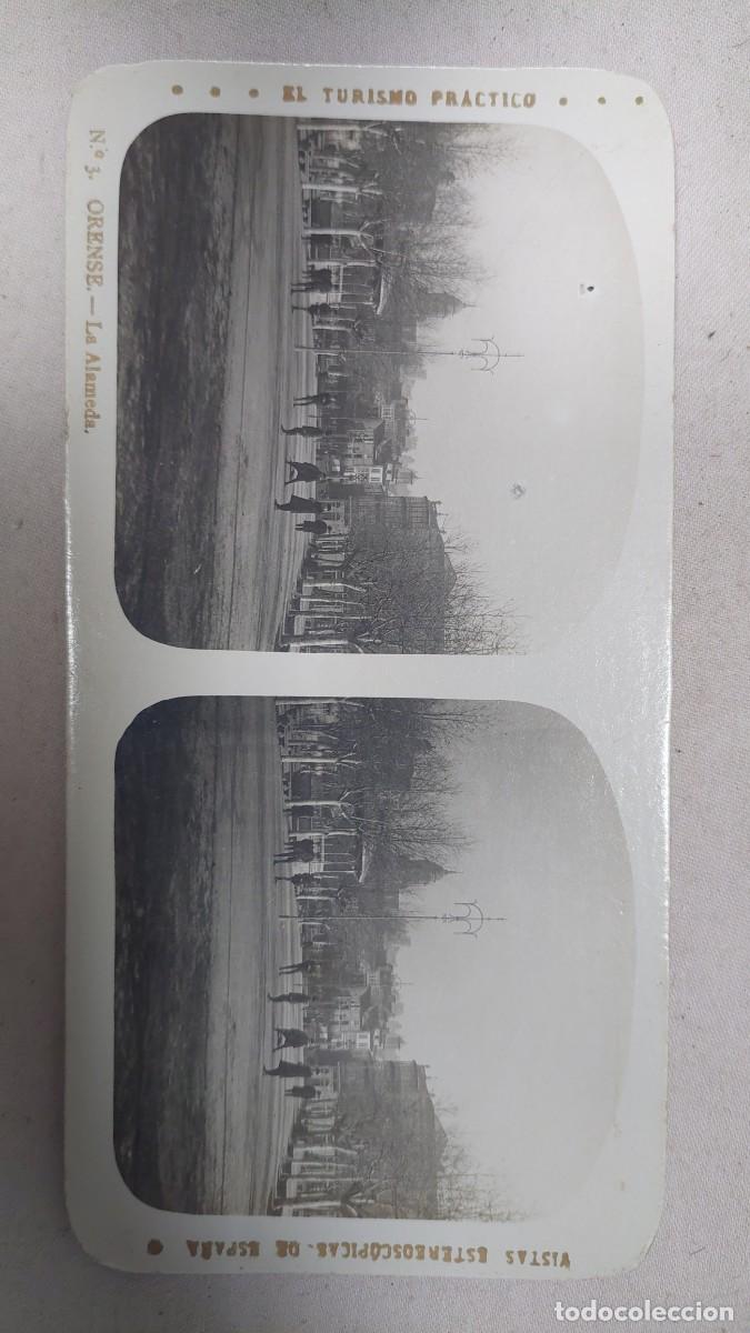 Fotograf&iacute;a antigua: Fotograf&iacute;a estereoscopica Orense la alameda