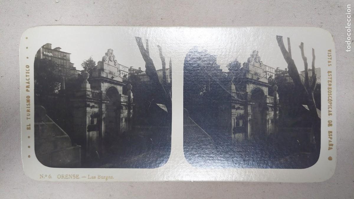 Alte Fotografie: Fotograf&iacute;a estereoscopica Orense Las Burgas
