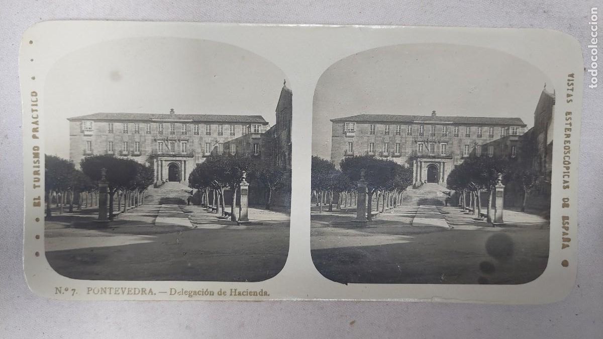 Fotograf&iacute;a antigua: Fotograf&iacute;a estereoscopica Pontevedra Delegaci&oacute;n de Hacienda