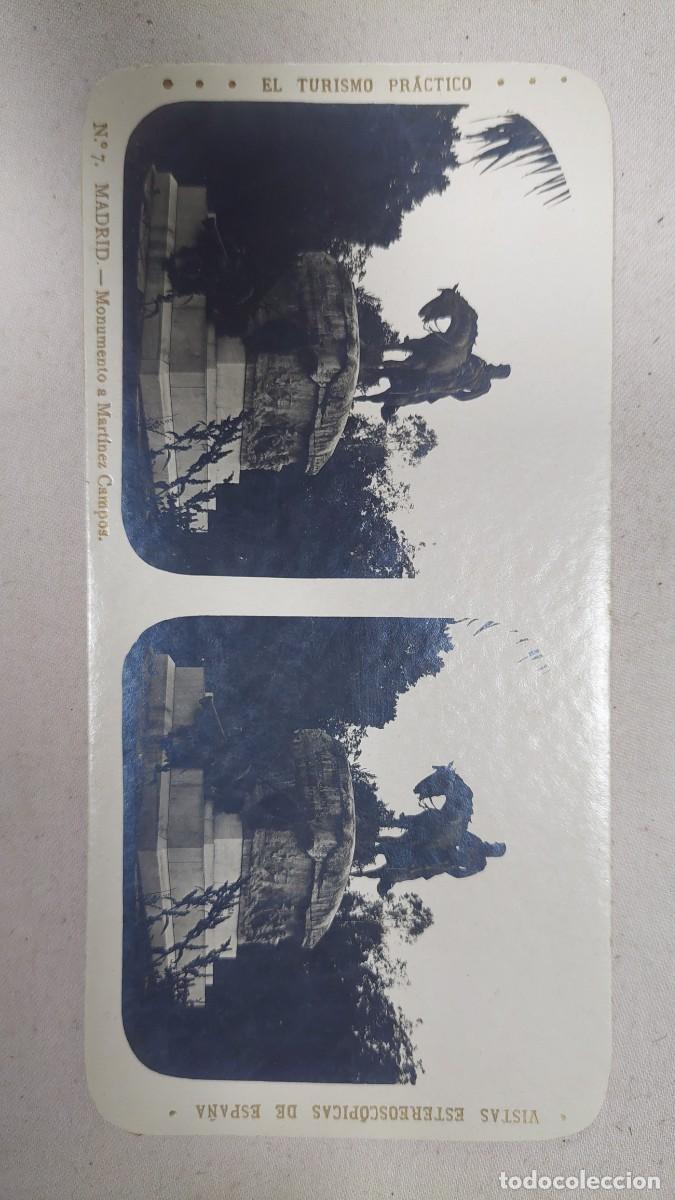 Fotograf&iacute;a antigua: Fotograf&iacute;a estereoscopica Madrid Monumento a Mart&iacute;nez Campos