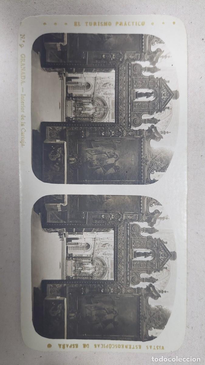 Fotograf&iacute;a antigua: Fotograf&iacute;a estereoscopica Granada interior de la Cartuja