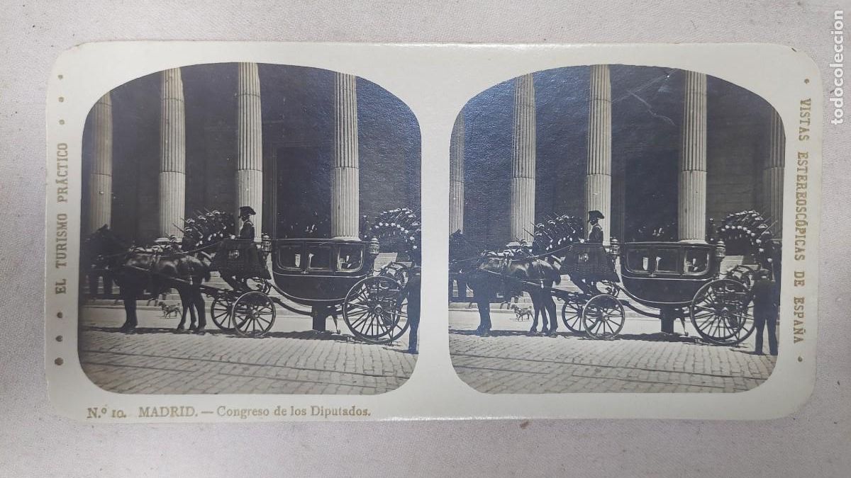 Fotograf&iacute;a antigua: Fotograf&iacute;a estereoscopica Madrid Congreso de los Diputados