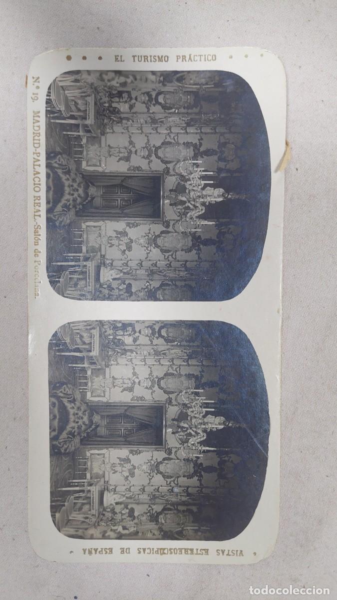 Fotograf&iacute;a antigua: Fotograf&iacute;a estereoscopica Madrid Palacio Real Sal&oacute;n de Porcelana