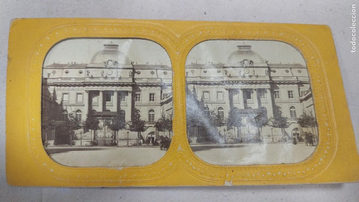 Fotograf&iacute;a antigua: Fotograf&iacute;a estereoscopica Palacio de Justin Francia