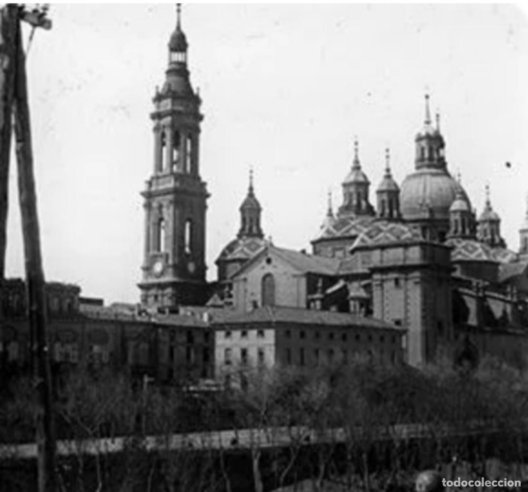 Photographie ancienne: Cristal estereoscopico an&oacute;nimo circa 1900 El Pilar Zaragoza