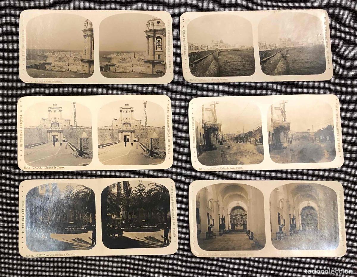 Fotograf&iacute;a antigua: LOTE 6 ESTEREOSCOPICAS CADIZ. EL TURISMO PRACTICO. A. MARTIN EDITOR, BARCELONA