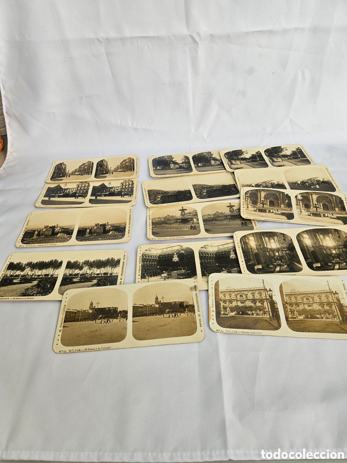 Fotograf&iacute;a antigua: 14 FOTOS ESTEREOSCOPICAS COLECCION A. MARTIN. EL TURISMO PRACTICO. MALAGA