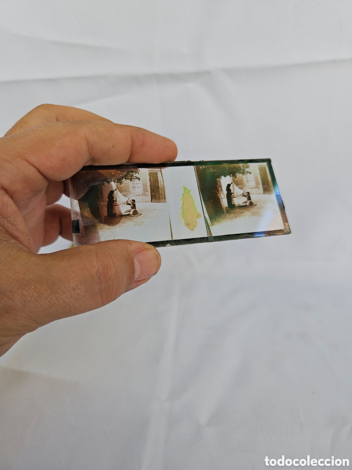 Fotograf&iacute;a antigua: FOTO ESTEREOSCOPICA EN CRISTAL. MUJERES LAVANDO ROPA