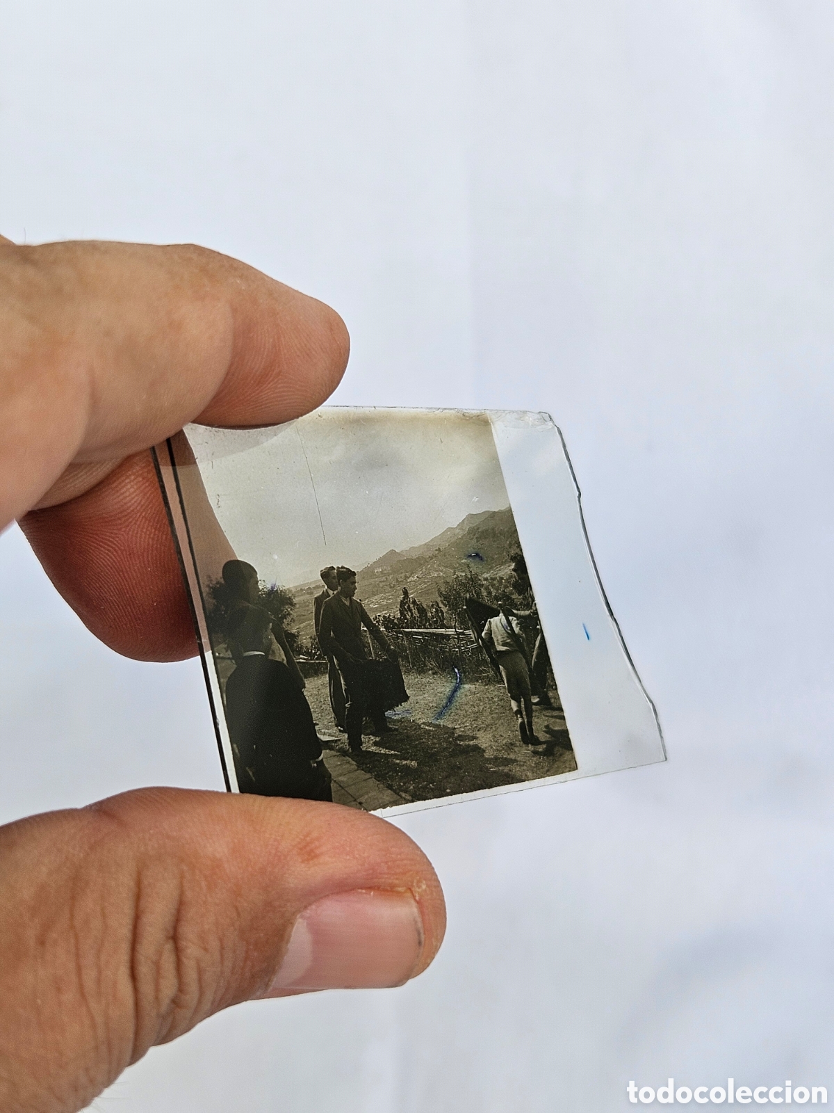 Fotograf&iacute;a antigua: FOTO ESTEREOSCOPICA EN CRISTAL . HOMBRES EN EL CAMPO