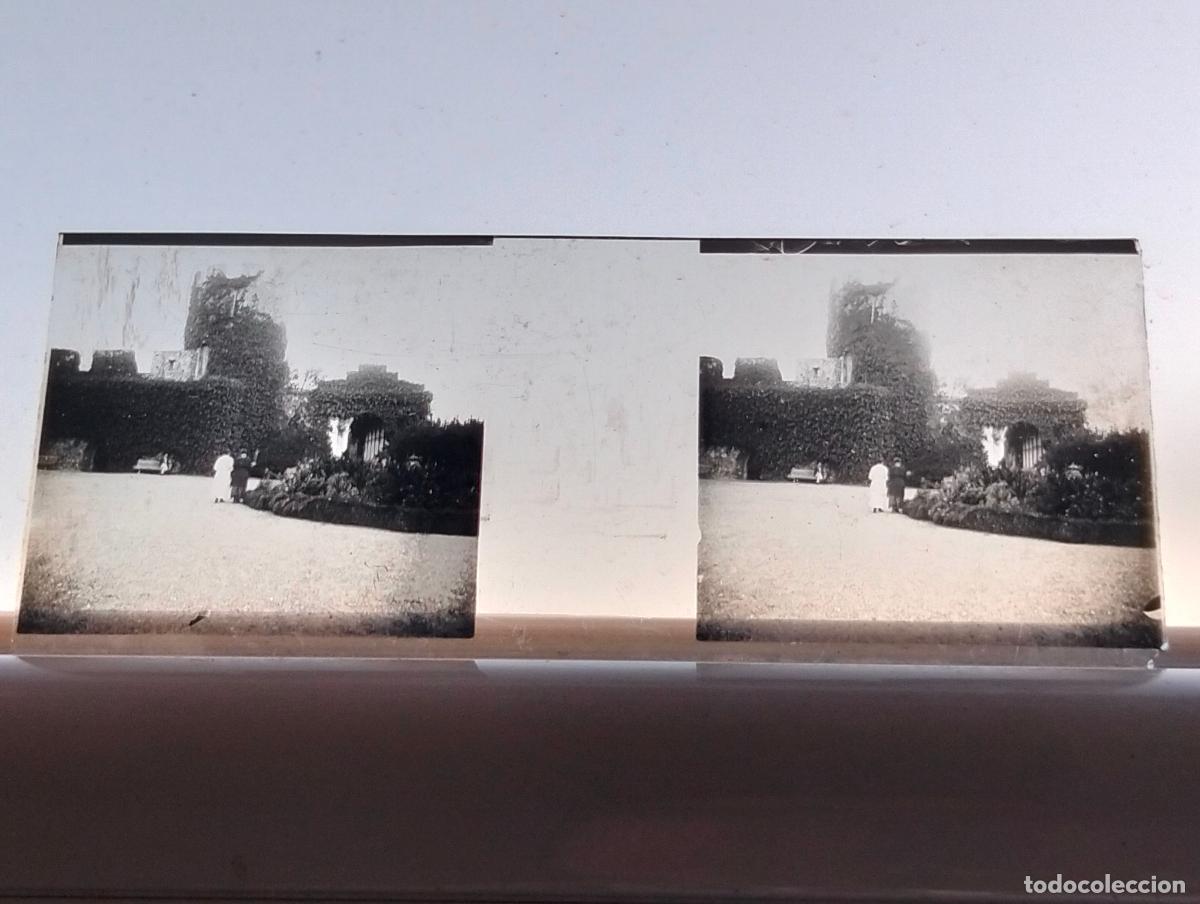 Fotografia antica: FUENTERRABIA GUIPUZCOA VISTA ESTEREOSCOPICA EN CRISTAL 4 X 10,5 CM