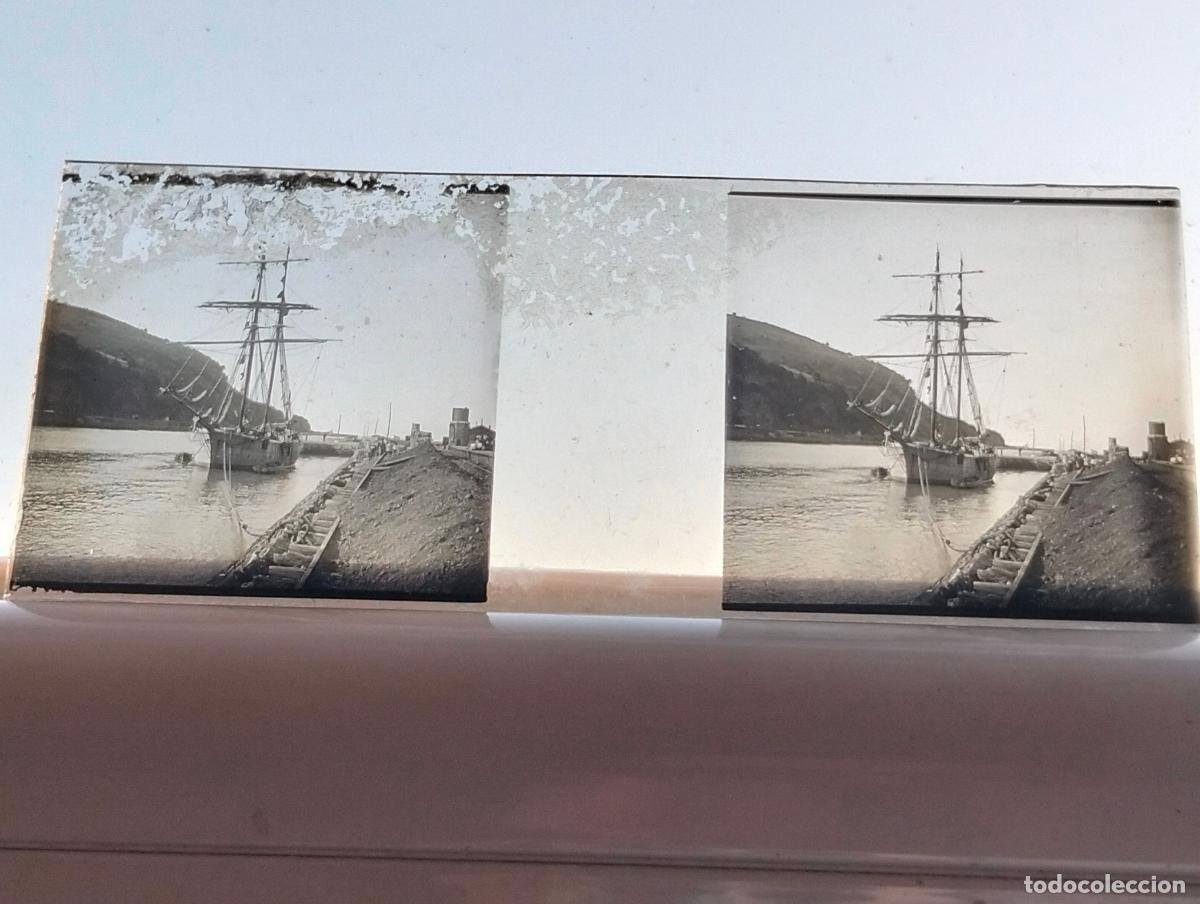 Alte Fotografie: DEVA GUIPUZCOA VISTA ESTEREOSCOPICA EN CRISTAL 4 X 10,5 CM