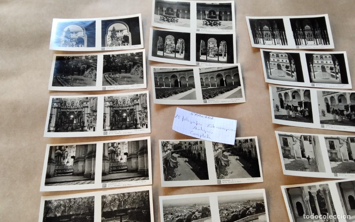 Fotograf&iacute;a antigua: GRANADA , 15 FOTOGRAFIAS ESTEROSCOPICAS , SERIE COMPLETA , MEDIDAS 13 X 6 CTM