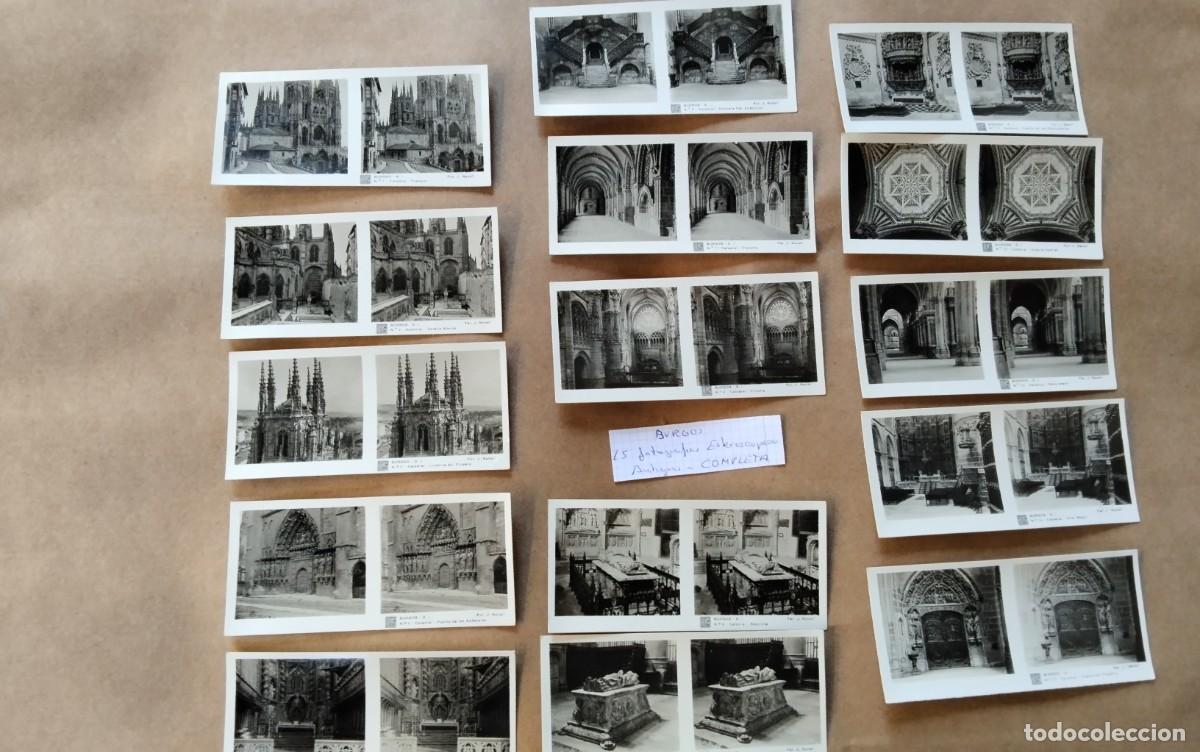 Fotograf&iacute;a antigua: BURGOS , 15 FOTOGRAFIAS ESTEROSCOPICAS , SERIE COMPLETA , MEDIDAS 13 X 6 CTM