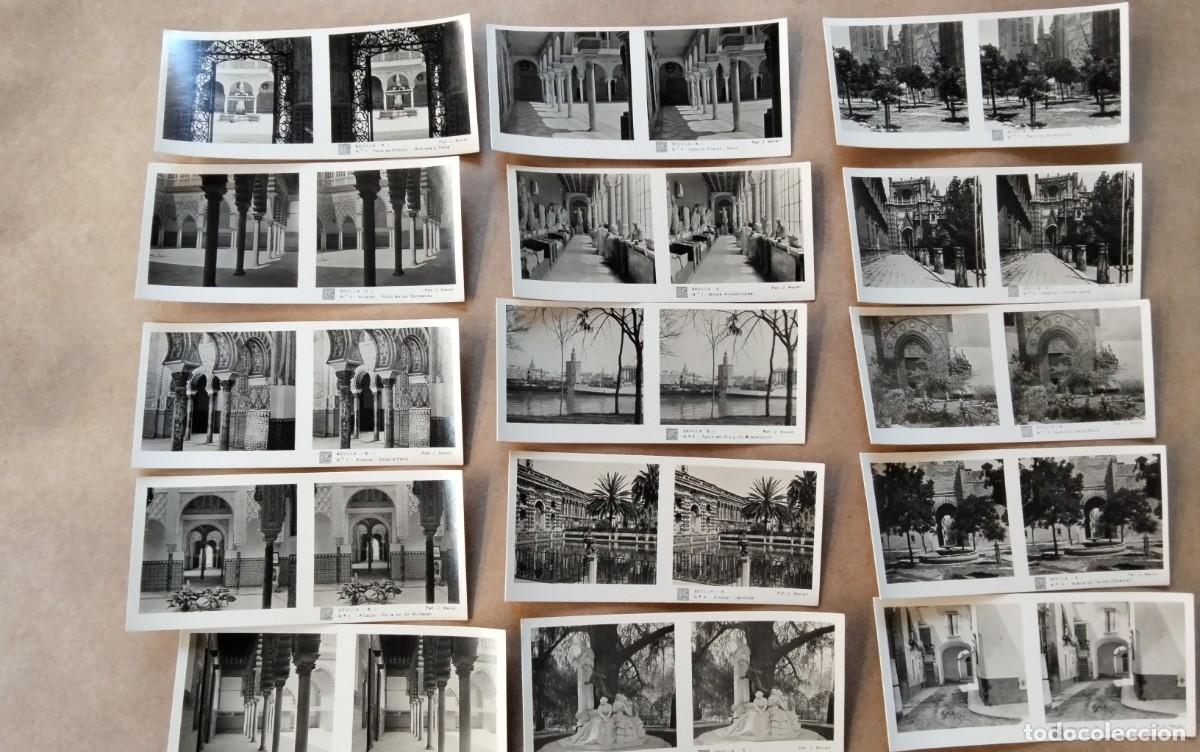 Fotograf&iacute;a antigua: SEVILLA , 15 FOTOGRAFIAS ESTEROSCOPICAS , SERIE COMPLETA MEDIDAS 13 X 6 CTM