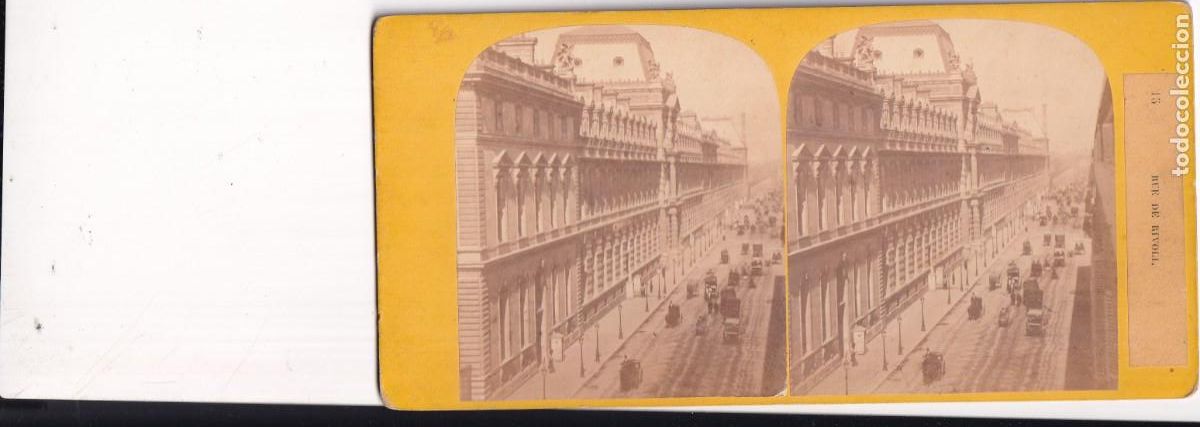 Fotograf&iacute;a antigua: Estereosc&oacute;pica Albumina FRANCE. PARIS. RUE DE RIVOLI.