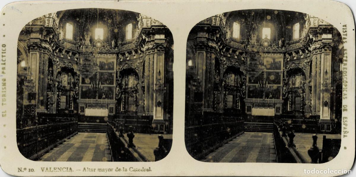 Fotograf&iacute;a antigua: FOTOGRAF&Iacute;A ESTEREOSCOPICA VALENCIA. ALTAR MAYOR DE LA CATEDRAL. P-ESTEO-405