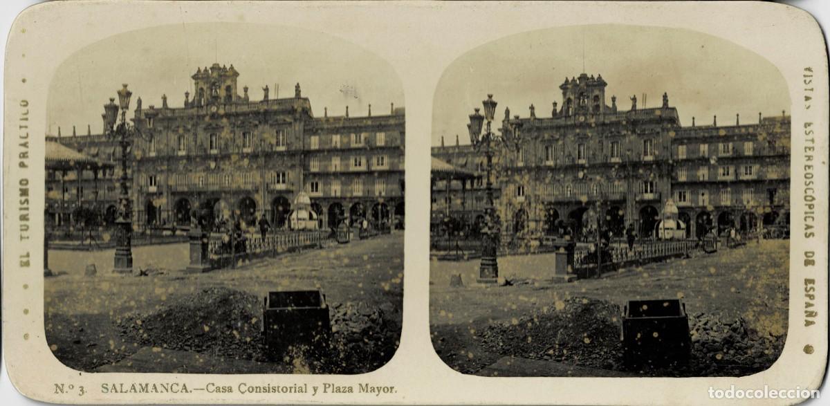 Fotograf&iacute;a antigua: FOTOGRAF&Iacute;A ESTEREOSCOPICA SALAMANCA. CASA CONSISTORIAL Y PLAZA MAYOR. P-ESTEO-406