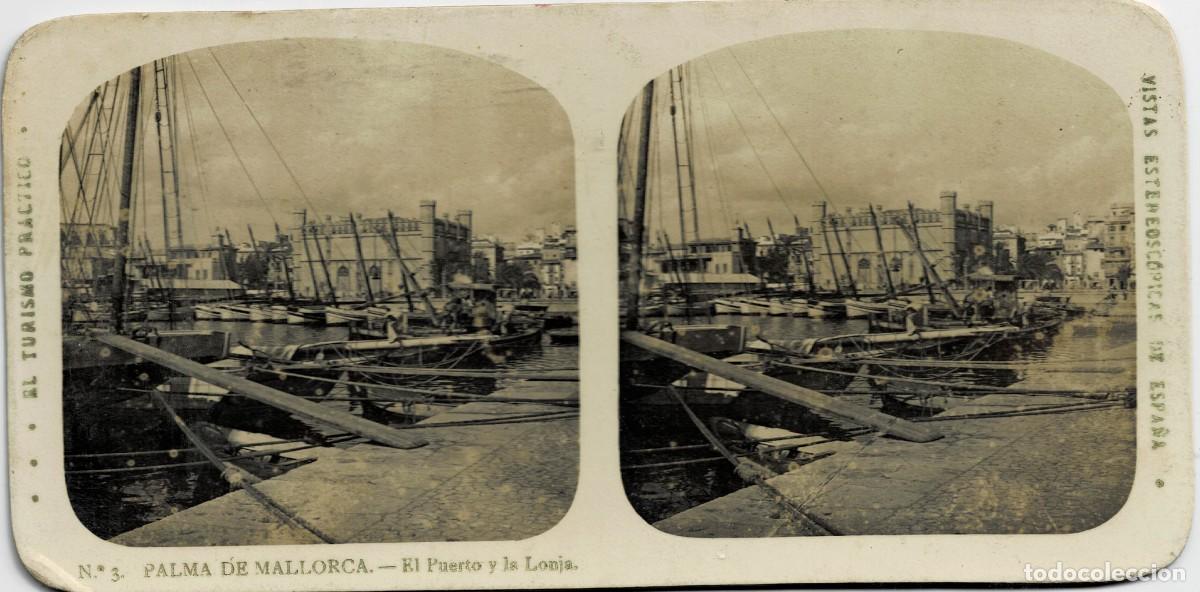 Fotograf&iacute;a antigua: FOTOGRAF&Iacute;A ESTEREOSCOPICA PALMA DE MAYORCA. EL PUERTO Y LA LONJA. P-ESTEO-407