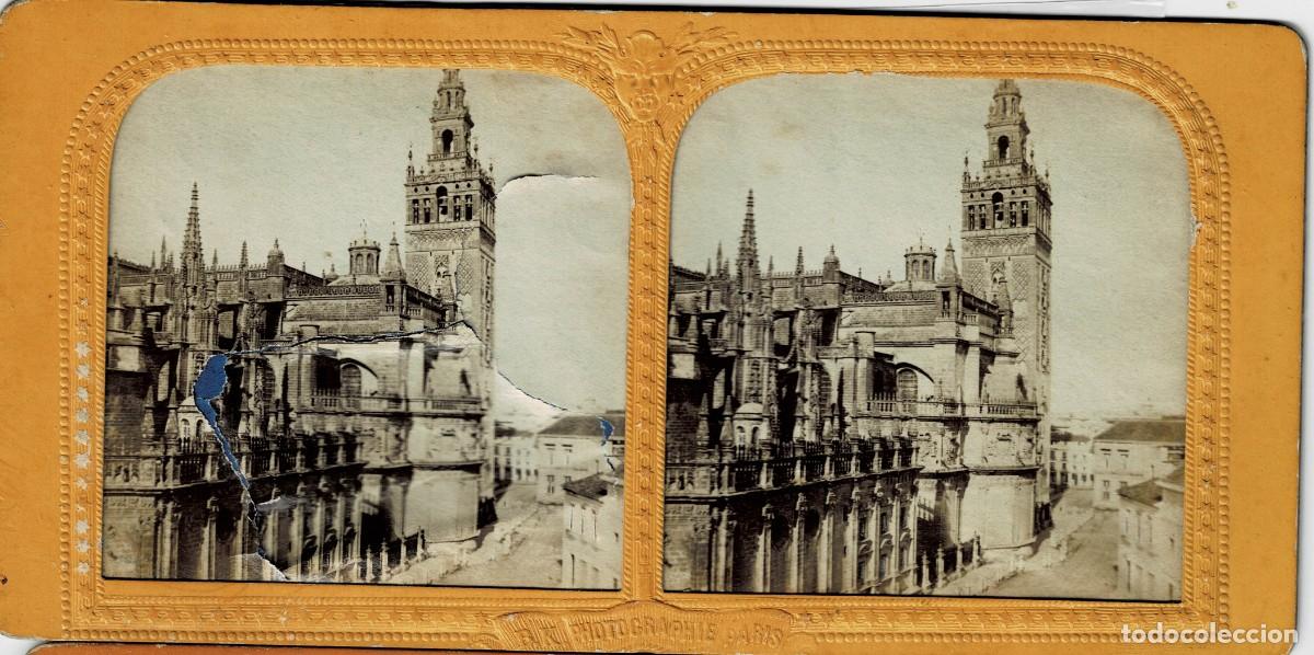 Fotograf&iacute;a antigua: FOTOGRAF&Iacute;A ESTEREOSCOPICA SEVILLA. LA GIRALDA. P-ESTEO-408