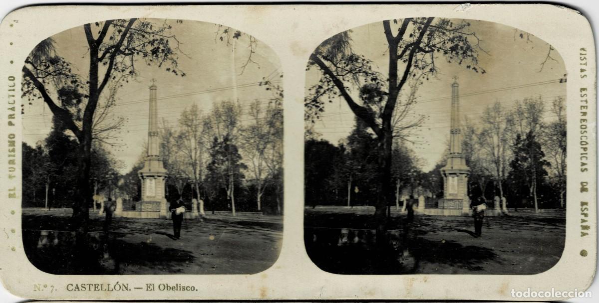Fotograf&iacute;a antigua: FOTOGRAF&Iacute;A ESTEREOSCOPICA CASTELLON. EL OBELISCO. P-ESTEO-411