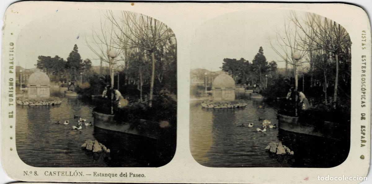 Fotograf&iacute;a antigua: FOTOGRAF&Iacute;A ESTEREOSCOPICA CASTELLON. ESTANQUE DEL PASEO. P-ESTEO-414