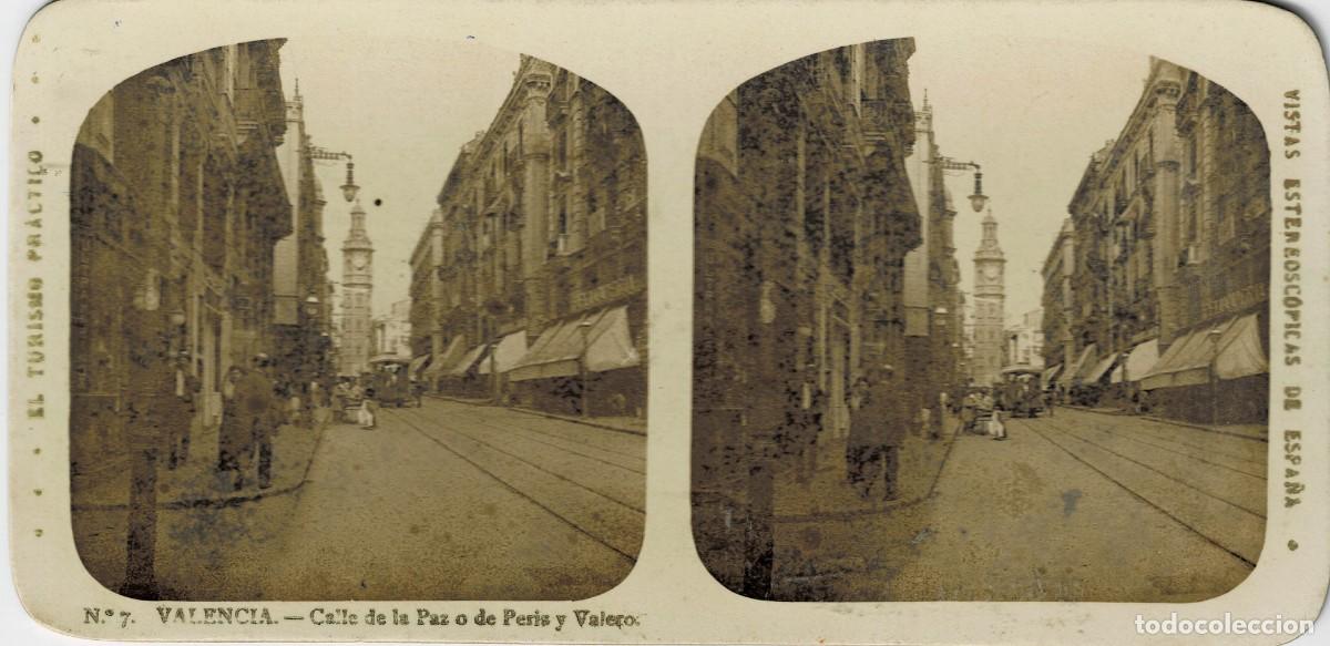Fotograf&iacute;a antigua: FOTOGRAF&Iacute;A ESTEREOSCOPICA VALENCIA. CALLE DE LA PAZ O DE PERIS Y VALERO. P-ESTEO-419