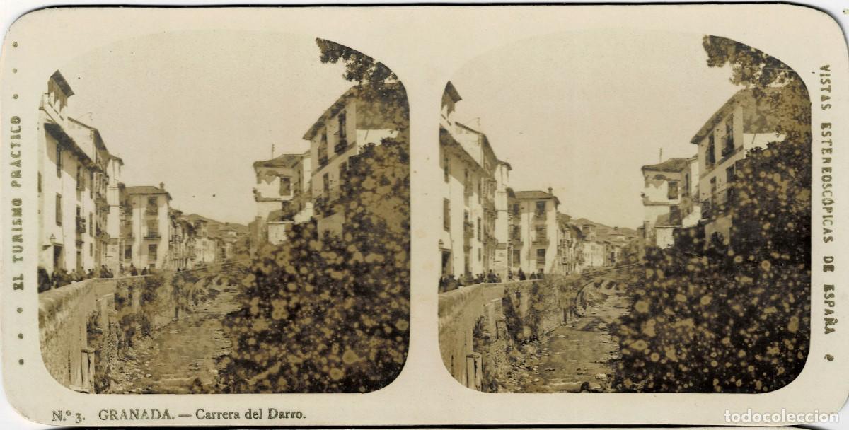 Fotograf&iacute;a antigua: FOTOGRAF&Iacute;A ESTEREOSCOPICA GRANADA. CARRERA DEL DARRO. P-ESTEO-423