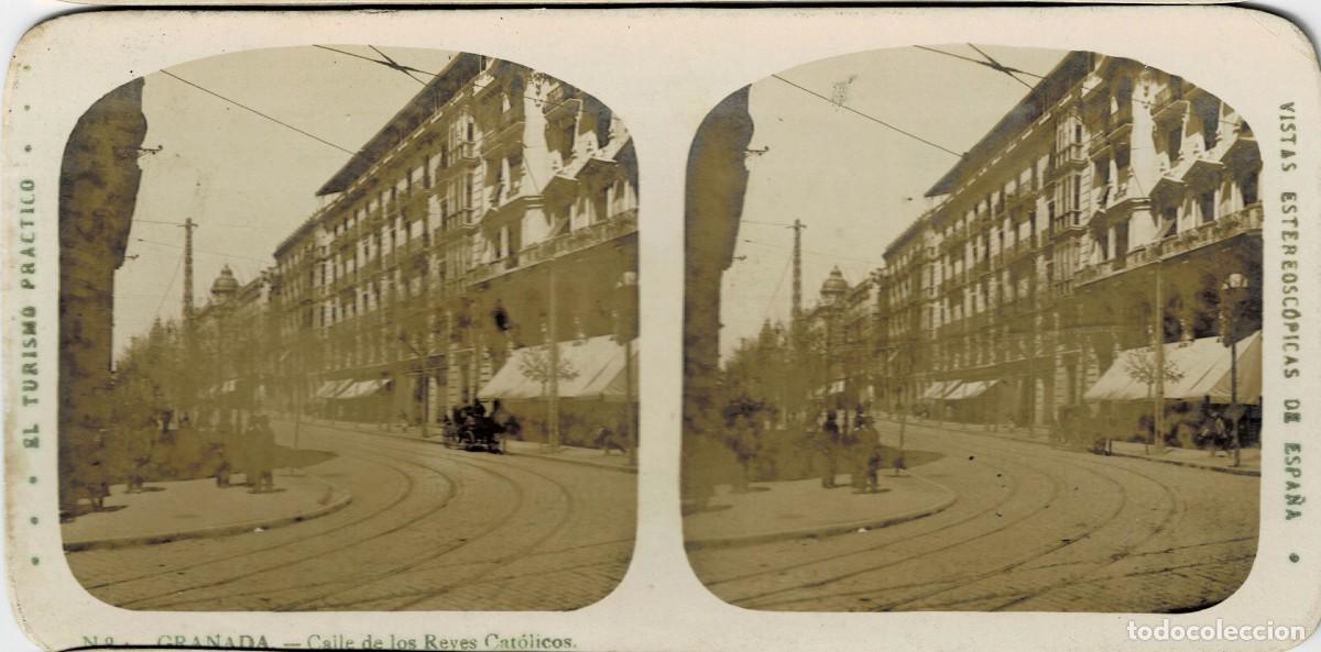 Fotograf&iacute;a antigua: FOTOGRAF&Iacute;A ESTEREOSCOPICA GRANADA. CALLE DE LOS REYES CAT&Oacute;LICOS. P-ESTEO-424