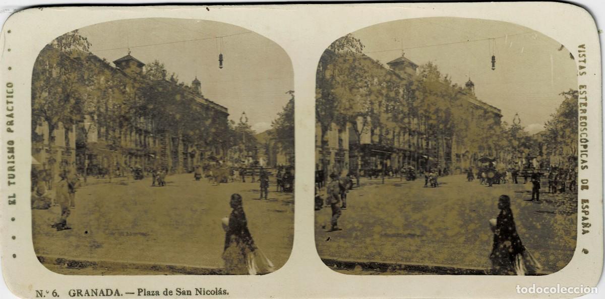 Fotograf&iacute;a antigua: FOTOGRAF&Iacute;A ESTEREOSCOPICA GRANADA. PLAZA DE SAN NICOLAS. P-ESTEO-426