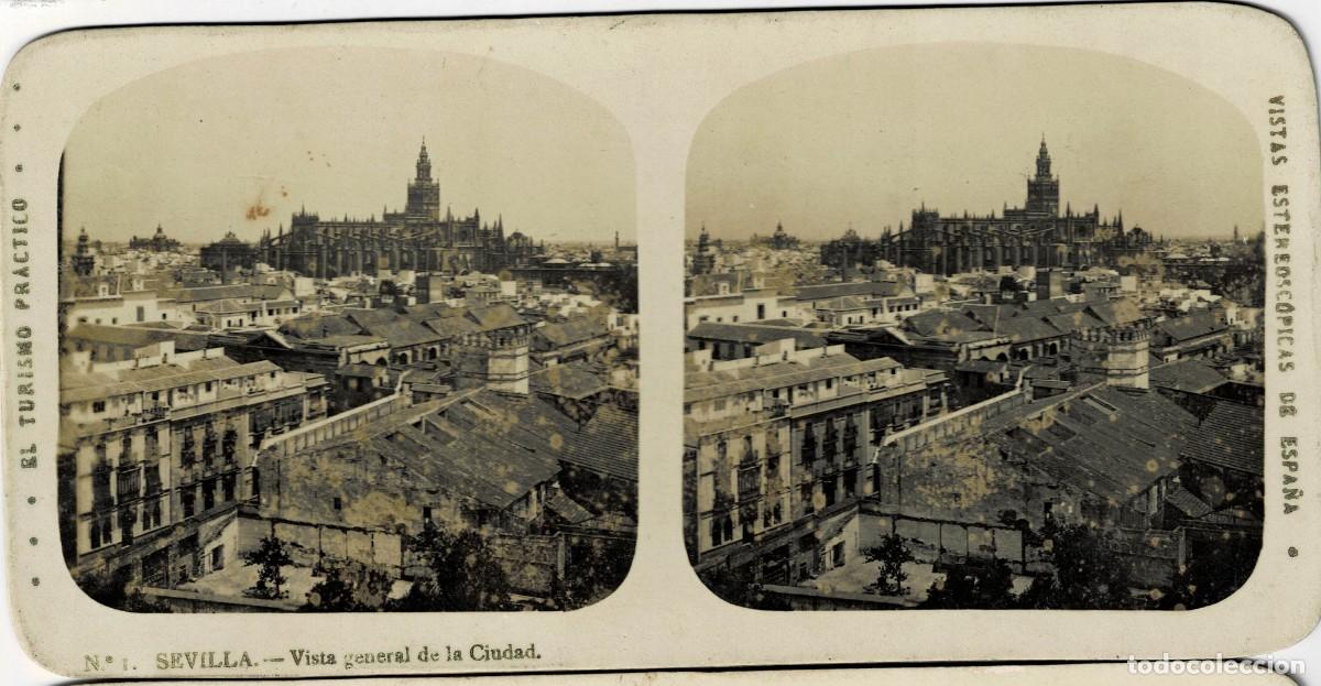 Fotograf&iacute;a antigua: FOTOGRAF&Iacute;A ESTEREOSCOPICA SEVILLA. VISTA GENERAL DE LA CIUDAD. P-ESTEO-429