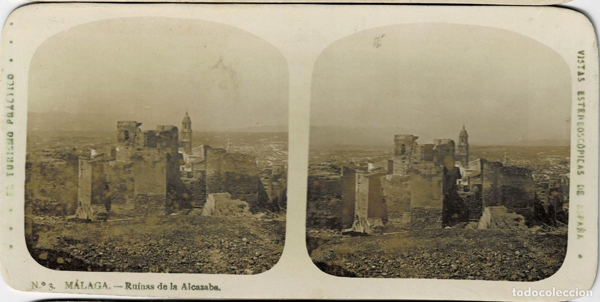 Fotograf&iacute;a antigua: FOTOGRAF&Iacute;A ESTEREOSCOPICA MALAGA. RUINAS DE LA ALCAZABA. P-ESTEO-433