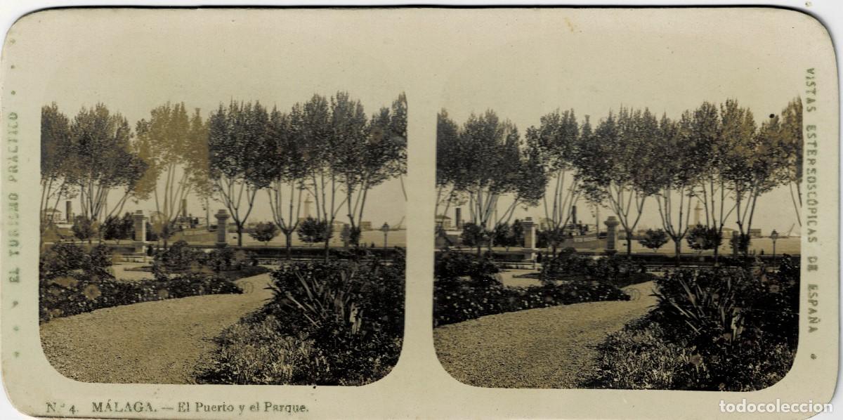 Fotograf&iacute;a antigua: FOTOGRAF&Iacute;A ESTEREOSCOPICA MALAGA. EL PUERTO Y EL PARQUE. P-ESTEO-435
