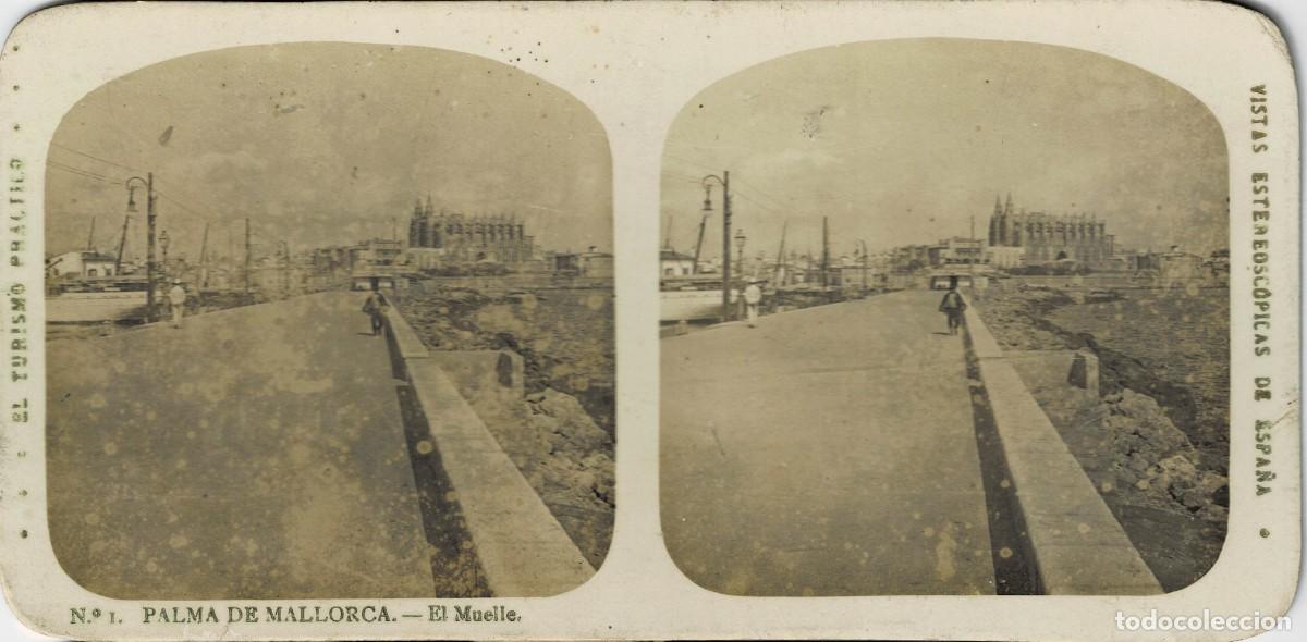 Fotograf&iacute;a antigua: FOTOGRAF&Iacute;A ESTEREOSCOPICA PALMA DE MALLORCA. EL MUELLE. P-ESTEO-439