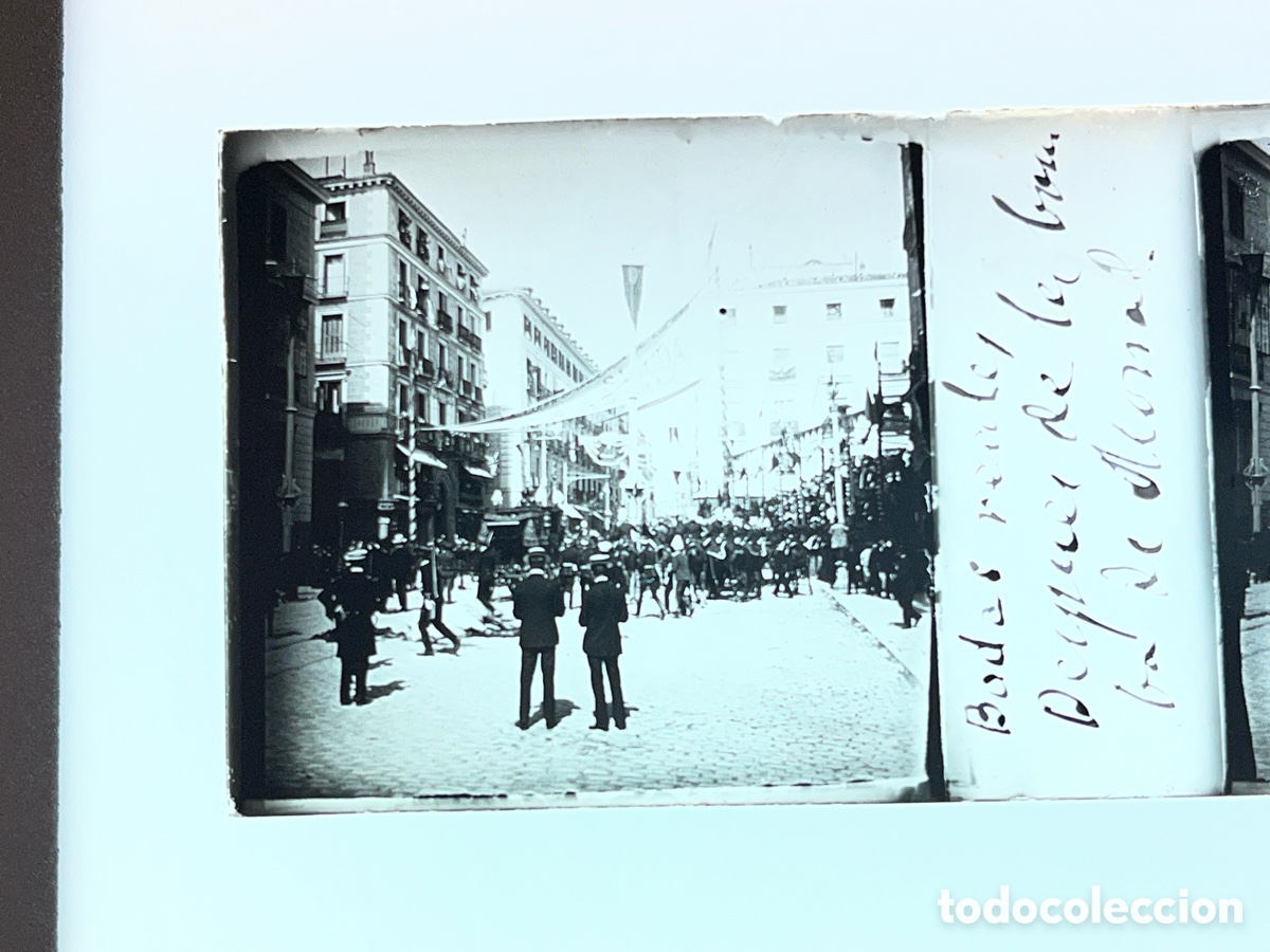 Fotograf&iacute;a antigua: Estereosc&oacute;pico de Madrid . Boda real despu&eacute;s del atentado de Morral . A&ntilde;os 1900-1905