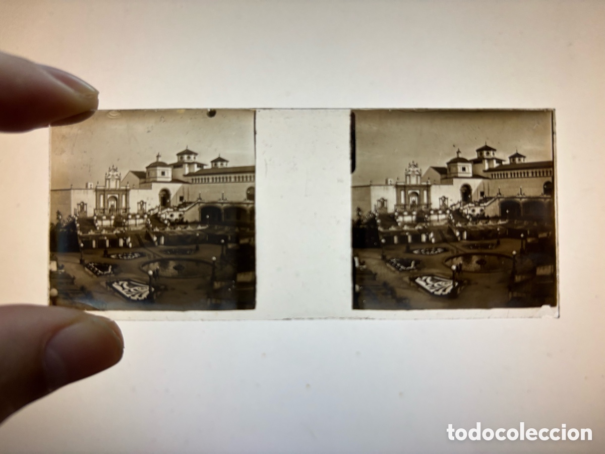 Fotograf&iacute;a antigua: BARCELONA, MERCAT DE LES FLORS, PLACA ESTEREOSCOPICA POSITIVO EN CRISTAL - c.1920