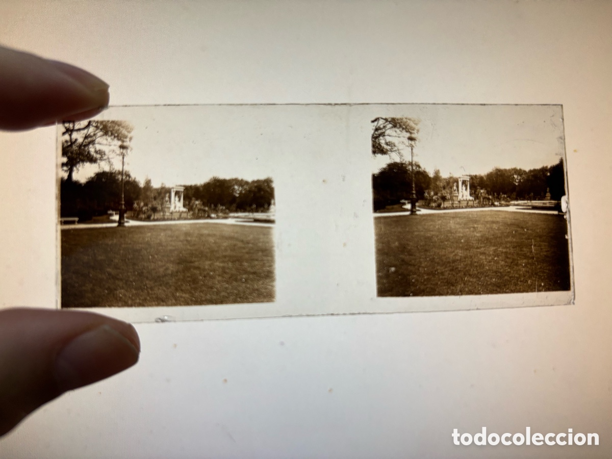 Fotograf&iacute;a antigua: MADRID, PARQUE EL CAPRICHO, PLACA ESTEREOSCOPICA POSITIVO EN CRISTAL - c.1920