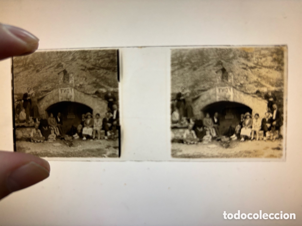 Fotograf&iacute;a antigua: NURIA, GERONA, FONT SAN GIL, PLACA ESTEREOSCOPICA POSITIVO EN CRISTAL - c.1920