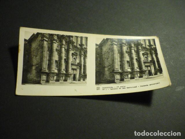 Fotograf&iacute;a antigua: PONTEVEDRA ANTIGUA VISTA ESTEREOSCOPICA 6 X 13 CM